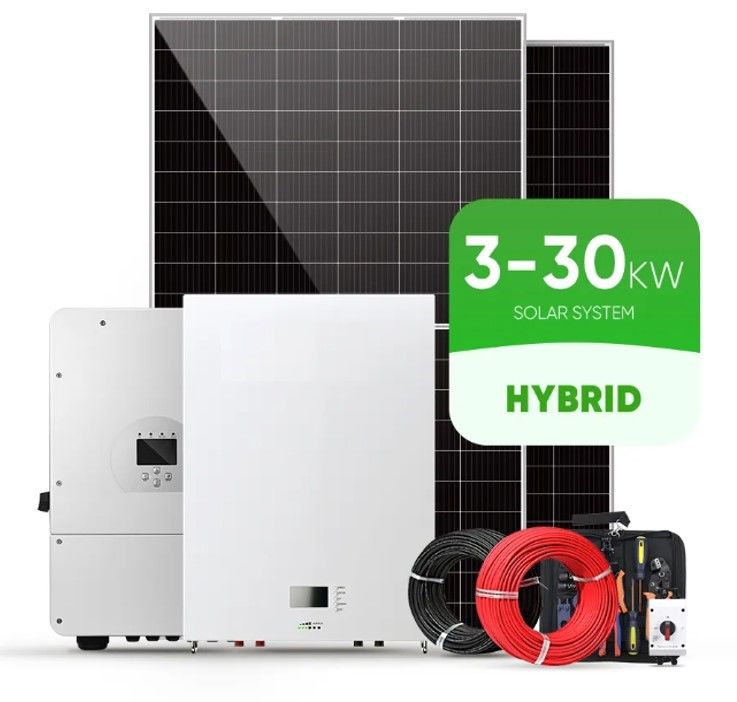 Complete Hybrid Solar Energy System 3 Phase 5Kw 8Kw 10Kw 48V On Off Grid Hybrid Solar Panel Power System For Home