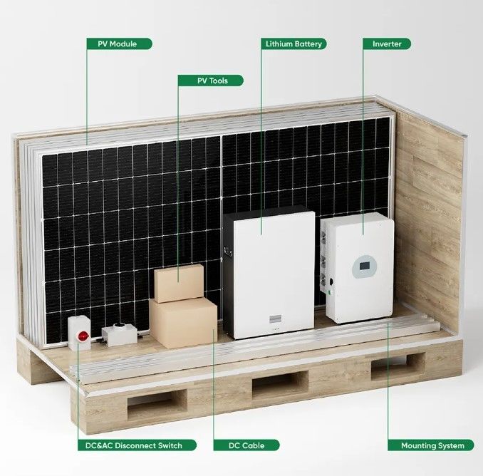 Complete Hybrid Solar Energy System 3 Phase 5Kw 8Kw 10Kw 48V On Off Grid Hybrid Solar Panel Power System For Home