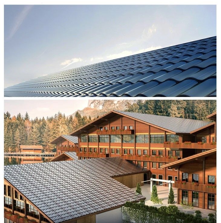 25W 28W 32W Three Arched Solar Tile Roof For Home Electricity Solar Panel Roof Tiles