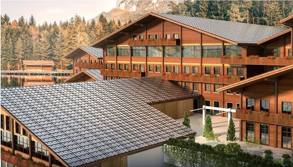 25W 28W 32W Three Arched Solar Tile Roof For Home Electricity Solar Panel Roof Tiles
