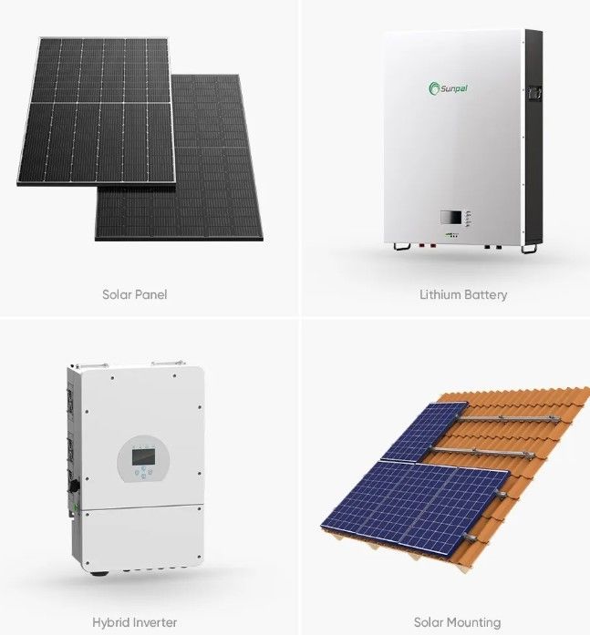 Storage 10000W Solar Power System 120v 240v Split Phase 8KW 10KW 20KW 30KW 50KW Solar Energy System 10 Kw Hybrid