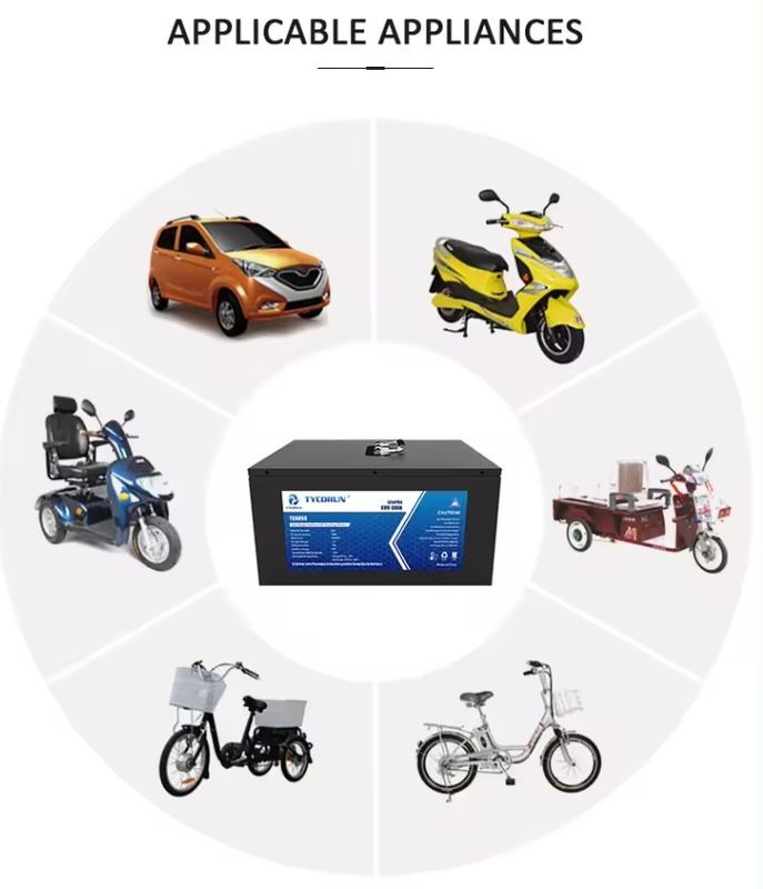 Electric Car Forklift Lithium Ion Battery 48v 60v 72v 30ah 40ah 50ah 100ah 120ah Lifepo4 60 Volt Lithium Battery Pack