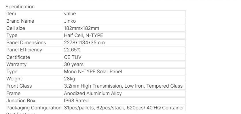 Jinko Solar Panel Qcells 560W 565W 570W 575W 580W Energy Panel Solar Power Pv Panel Array