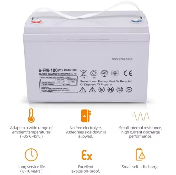 Deep Cycle Valve Regulated Rechargeable 65ah 75ah 85ah 100ah 150ah 200ah 12 Volt 12v Gel Solar Sealed Lead Acid Batteries